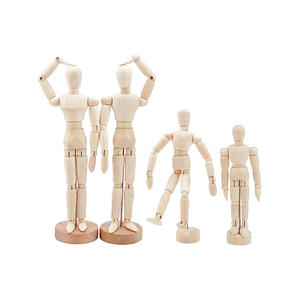 Mannequin articulé en bois, couleur naturelle, tailles personnalisées pour le dessin, fournitures artistiques réglables - Product Image 1