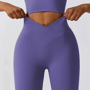 Leggings de sport pour femmes à taille haute en V, pour la gym, le fitness et le yoga, avec effet push-up fessier - Product Image 3