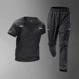 Датский кроненштейн (датский кронштейн) Быстросохнущий легкий спортивный костюм 2-в-1 для мужчин: летние шорты и футболка из ледяного шелка для бега, новинка 2025 года для подростков - Product Image 6