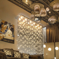 Plafonnier LED en verre fait main au design moderne, température de couleur réglable (chaud 6000K, froid 2700K), CRI 90 élevé, dimmable, pour salon et chambre