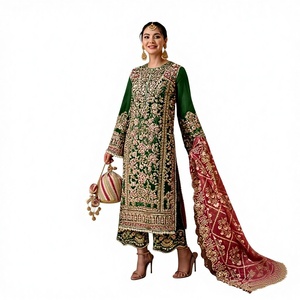 Nouvel arrivage 2026 – Commandes en gros – Salwar Kameez en soie Georgette brodé multicolore – Tenue de soirée – Prix de gros - Product Image 1