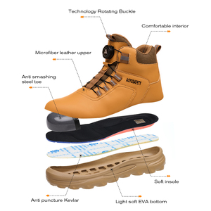 Stivali da Lavoro Originali OEM a Taglio Medio per Uomo, <span class=keywords><strong>con</strong></span> Bottone Rotante, Punta in Acciaio Anti-Graffio, <span class=keywords><strong>Scarpe</strong></span> di Sicurezza Invernali <span class=keywords><strong>con</strong></span> Tomaia in <span class=keywords><strong>Pelliccia</strong></span>, Camoscio e Tela - Product Image 4