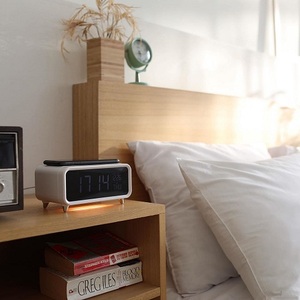 Lámpara de cabecera con cargador inalámbrico, <span class=keywords><strong>pantalla</strong></span> LCD con brillo de 3 grados y despertador, gran oferta - Product Image 6