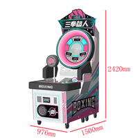 Machine de boxe d'arcade en métal et bois Three-Punch Man avec garantie d'un an pour les centres de jeux