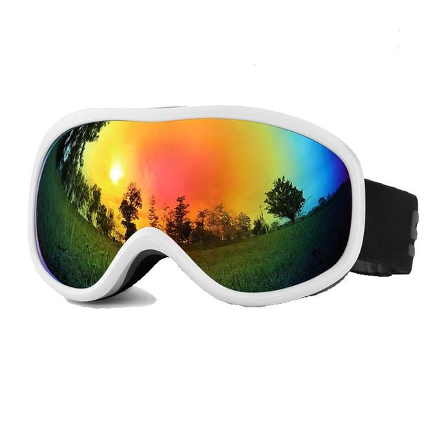 High Quality Custom New Full Mirror Color UV Protection Lens TPU Soft Frame Ski Googles Snow Board Goggles