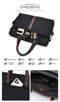 Sac à bandoulière pour ordinateur portable, sacoche de luxe Oxford personnalisée avec logo OEM, décontractée, pour affaires, portable, imperméable, avec bandoulière réglable