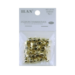 Fibbie a Stella in Metallo ILAN 5x10mm Dorate per Lavori Manuali - Product Image 2