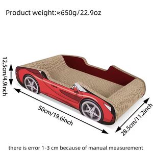 Rascador para Gatos en Forma de Coche Deportivo Rojo, Túnel de Papel con Diseño de Dibujos Animados, Juguete para Gatos para Combatir el Aburrimiento - Product Image 4