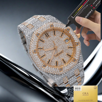 Großhandel Mechanische Herren uhr Moissan ite Diamond 41mm Zifferblatt Durchmesser Weißgold Platin Band Fabrik Direkt versand 24 Stunden