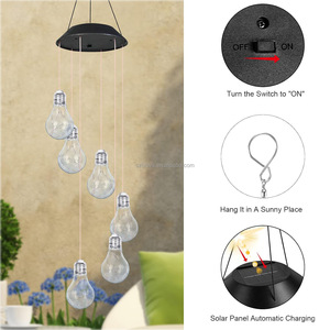Décoration de jardin de noël paysage lumière étanche à énergie solaire LED lumière changeante ampoule solaire carillon éolien pour la maison - Product Image 3