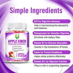 Custom OEM Formula Apple Cider Vinegar Gummies with The Mother Digestive Support Metabolism Aid Private Label ACV Gummies - Product Image 3