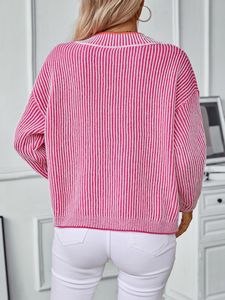 Sweater Rajut Wanita Kerah Bulat Polos Musim Gugur Musim Dingin Baru Kasual Longgar 100% Poliester - Product Image 6
