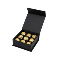 Boîte cadeau en chocolat de qualité alimentaire avec emballage en papier rigide à rabat magnétique bronzé pour bonbons et pâtisseries