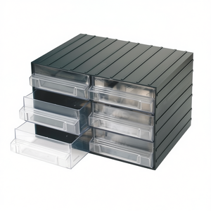 Unité de rangement en plastique Fervi avec tiroirs transparents extractibles, boîte de rangement à 6 compartiments pour outils et petites pièces - Product Image 2