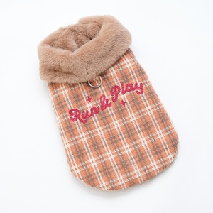 Cómodo chaleco transpirable de invierno a cuadros cálido para perros con gancho de correa ropa para mascotas forrada de felpa para perros pequeños y gatos - Product Image 5