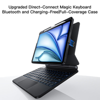 Nuevo Estuche con Teclado de Conexión Directa para iPad con Panel Táctil Extra Grande, Compatible con iPad Pro 11 pulgadas M4/M5, Teclado ABS RGB