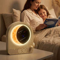 Reloj Despertador con Luz Nocturna de Luna 3D Atenuable, Efecto Meteoro, 12 Niveles de Volumen, Doble Alarma y Temporizador de Sonido, OEM ODM