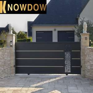 KNOWDOW <span class=keywords><strong>Portail</strong></span> de luxe en <span class=keywords><strong>aluminium</strong></span> personnalisé Coulissant <span class=keywords><strong>4m</strong></span> Porte coulissante en <span class=keywords><strong>aluminium</strong></span> de couleur grise durable - Product Image 5
