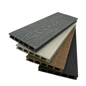 Outdoor High Quality WPC Composite Decking 3D Embossing CO-Extrusion Hollow Solid WPC Decking