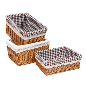 Gran oferta, Juego de 4 cestas de almacenamiento de mimbre de sauce personalizadas, cesto rectangular pequeño para ropa de cama, almacenamiento en el hogar en el baño - Product Image 4