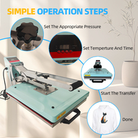 Presse à chaud manuelle 16x20 à prix d'usine pour transfert d'impression sur T-shirts, grand format, multifonction, sublimation