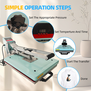 Factory Price Manual 16x20 Heat Press Machine for T-shirts Transfer Printing Large Format Multi-function Sublimation Hot Presser