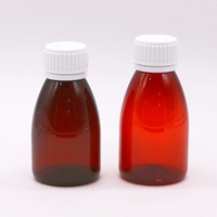 Venta caliente 100mL 120ml 3oz 4oz Botellas de plástico PET ámbar para champú de loción de jarabe para la tos; Contenedor de botella magra