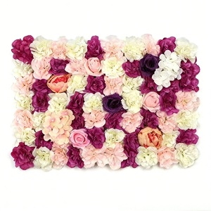 Guirnalda de hierba artificial para dormitorio, arreglos de <span class=keywords><strong>hortensias</strong></span> falsas, compra a granel, decoración de pared 3D con flores rojas y coloridas de boj negro. - Product Image 3