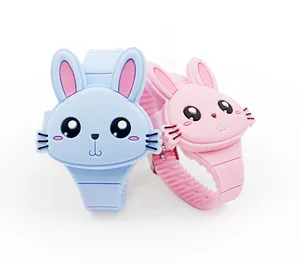 Wholesale Watches Led Display Digital Watch Manufacturer Cute Rabbit Clamshell Wrist Sport Buckle Watch Best Gift For Kids