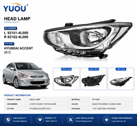 Phare avant pour Hyundai Accent 2012 L 92101-4L000 R 92102-4L000 Halogène LED DRL Pièces de rechange pour éclairage avant automobile