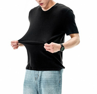 Hoge Kwaliteit Groothandel 100% Merino Wollen Drop Shoulder Custom Kleding Effen Print Fabrikant Casual Hommes Heren T-Shirts