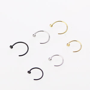 Stainless Steel <b>Nose</b> Ring Ball <b>Stud</b> Unisex Minimalist Daily Wear Jewelry Gold Silver <b>Black</b> - Product Image 2
