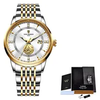 LIGE 2022 नई पुरुषों घड़ी ब्रांड लक्जरी पूर्ण स्टेनलेस स्टील निविड़ अंधकार घड़ी Wristwatches सुनहरी डिजाइन पुरुषों की क्वार्ट्ज घड़ियों
