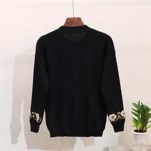 Fashion Kasual Baru Musim Gugur Musim Dingin Hangat Wanita Payet Sweater Celana Set Dua Sepotong Set 2 Buah Rajutan Sweater Set Wanita - Product Image 3