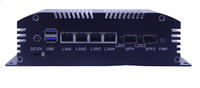 PC Mini 4LAN + 2SFP, PC Mini Mendukung 3865U Prosesor HD Tampilan 4K SATA/MSATA Double Hard Disk untuk Keamanan Jaringan Firewall
