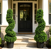Arbre artificiel en buis en spirale en pot, plante verte torsadée pour l'intérieur, décoration de Thanksgiving, aménagement paysager pour hôtels et jardins