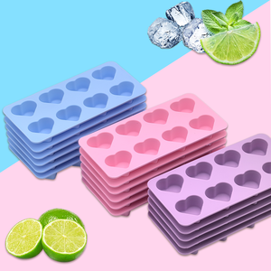 Moldes de Silicona para Cubitos de Hielo en Forma de Corazón, 8 Cavidades, Antiadherentes, Personalizables, para Helados y Chocolate - Product Image 2