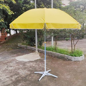 Sombrilla Grande para Exteriores de 2.5M con Estructura de Acero, Apertura Manual, para Patio, Color Amarillo, Uso Publicitario - Product Image 1