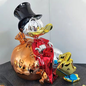 Escultura abstracta de pato Donald tumbado, arte de resina moderno con bloques de color para fanáticos y coleccionistas de dibujos animados - Product Image 5
