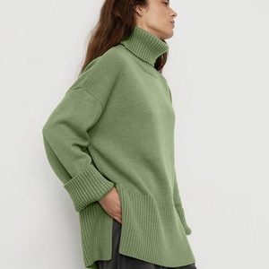 Maglione a Collo Alto in Misto Lana di Alta Qualità, Maniche Lunghe, Vestibilità Ampia per <span class=keywords><strong>Donna</strong></span>, Perfetto per Autunno e Inverno - Product Image 3