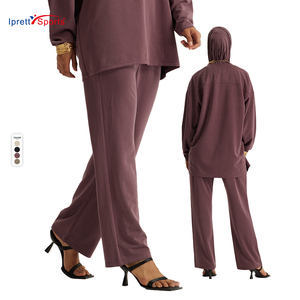 Muslimische Frauen 3-teiliges Set Langarm Tops Elegante Robe Bluse Modest Sportswear Hosen Active wear Worship Kleid Frauen Kleidung - Product Image 5