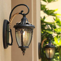 Lampes murales vintage européennes étanches IP65, lampe murale LED rétro noire pour extérieur, balcon, terrasse, couloir