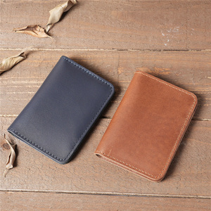 Ya475 <span class=keywords><strong>portafoglio</strong></span> di carte in pelle di vacchetta sottile fatto a mano minimale per gli uomini - Product Image 3