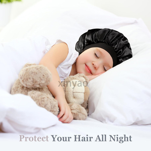 <span class=keywords><strong>Bonnet</strong></span> <span class=keywords><strong>de</strong></span> <span class=keywords><strong>nuit</strong></span> <span class=keywords><strong>en</strong></span> satin pour enfants avec large bande élastique, <span class=keywords><strong>bonnet</strong></span> doux <span class=keywords><strong>en</strong></span> <span class=keywords><strong>soie</strong></span> pour le soin des cheveux des tout-petits filles et garçons - Product Image 5