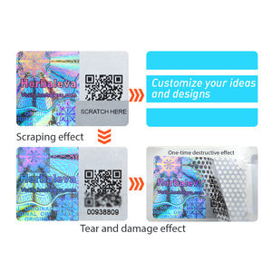 Etiquetas de código QR de seguridad a prueba de agua, pegatina holográfica para rascar con holograma, pegatinas de código QR - Product Image 5