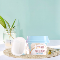 Tasse du désert en plastique carrée micro-ondable avec couvercle Matériau PP d'étiquetage dans le moule pour yaourt et crème glacée
