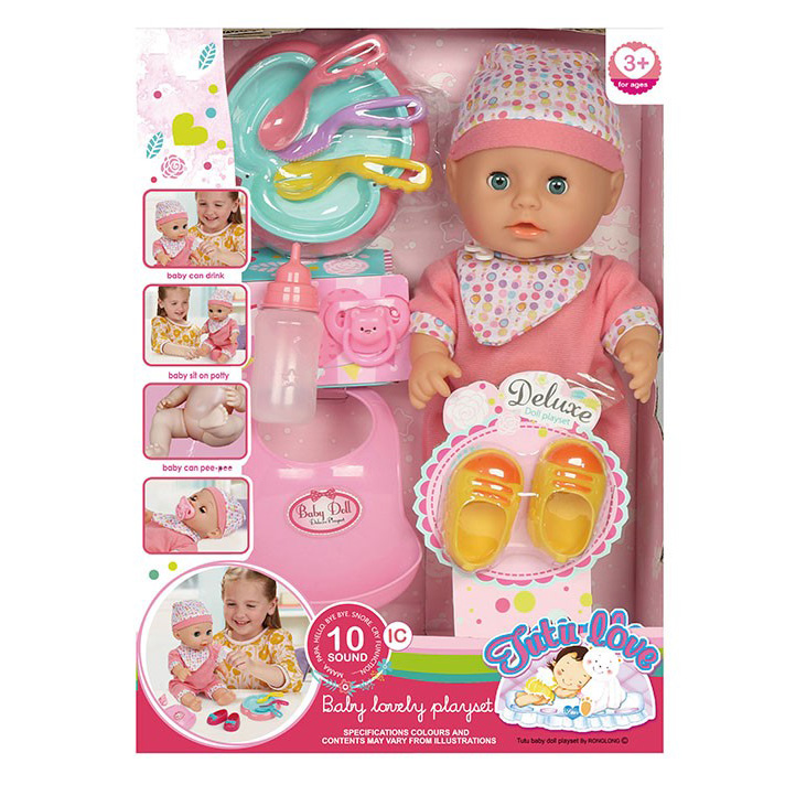 Хорошая цена 12 дюймов Виниловый фон для фотосъемки новорожденного с IC для девочек ребенок писает кукла