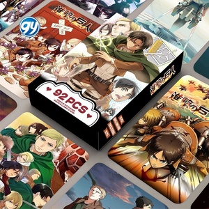 92PCS <span class=keywords><strong>Attaque</strong></span> sur <span class=keywords><strong>Titan</strong></span> Double Face HD LOMO Cartes Anime Collectible Trading Autocollants Cartes Photo - Product Image 1
