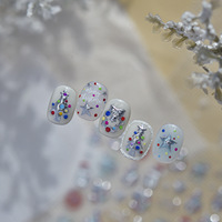 Autocollants 5D en relief TSZS pour ongles de Noël, motifs mignons Père Noël, bonhomme de neige, nœud, décorations auto-adhésives pour ongles, pour DIY, salon et vente en gros