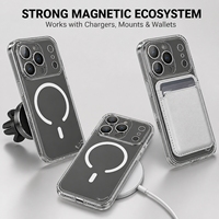 Casing Ponsel Magnetik Transparan 1.2mm Hard PC untuk iPhone 18 Pro 18 ProMax Samsung, Anti-Kuning, Potongan Presisi, Mendukung Pengisian Daya Nirkabel